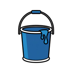 blue bucket.isolated on a white background.