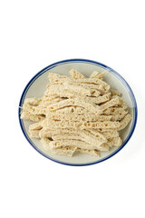 Dried Bean Curd Sticks in Bowl - Crispy Vegetarian Protein Ingredient for Asian Cooking