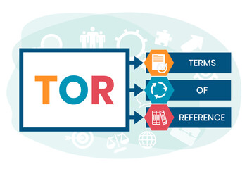 TOR - Term of Reference acronym business concept background. vector illustration concept with keywords and icons. 