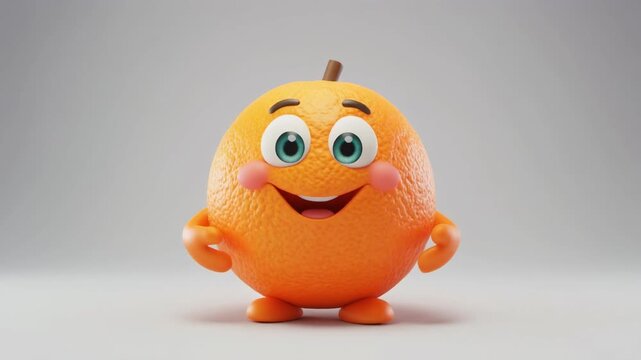 funny orange fruit character