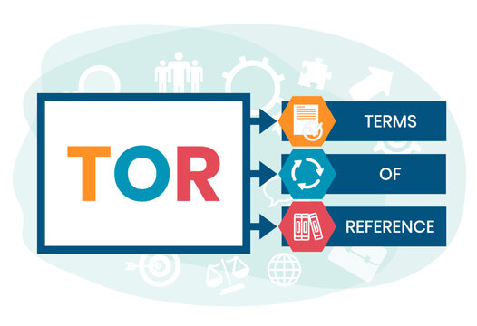TOR - Term of Reference acronym business concept background. vector illustration concept with keywords and icons. 