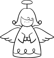 크리스마스 라인일러스트 천사