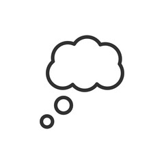 Thought bubble, linear icon. Thinking and creative idea. Line with editable stroke.