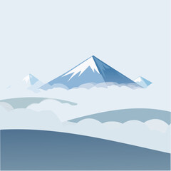 Rolling fog cascades over Hills; Mountain Peaks Poking Through Clouds