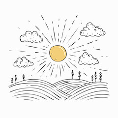 Dark stormy landscape transitions to bright sunny farmland