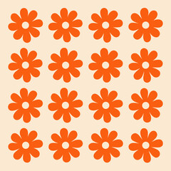 hand drawing red flowers pattern