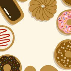 vector illustration of a set of pastry