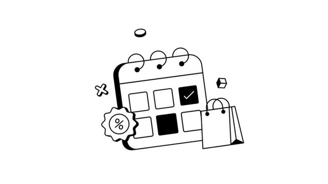 Discount time reminder for upcoming online offers Animation MP4 File
