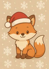 Cute fox festive wallpaper