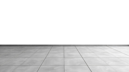Grey tile floor isolated on transparent background