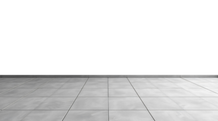 Grey tile floor isolated on transparent background