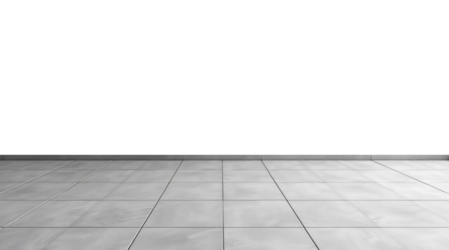 Grey tile floor isolated on transparent background