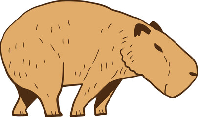 Cartoon Illustration of a Capybara