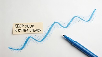 Motivational Quote with Blue Line Artwork in Minimalist Style for Inspiration and Creativity Boost in Workspace