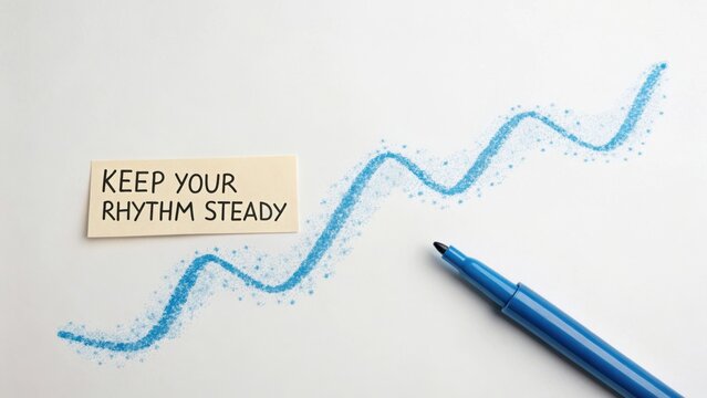 Motivational Quote with Blue Line Artwork in Minimalist Style for Inspiration and Creativity Boost in Workspace