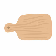 Wooden Cutting Board in Flat Cartoon Style for Kitchen Design