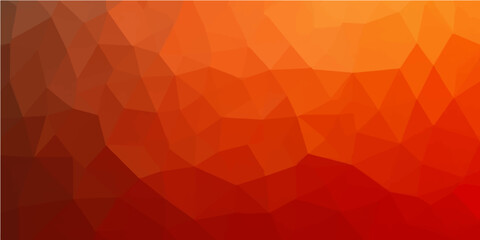 Abstract geometric red triangle pattern background design with bright light and orange color elements