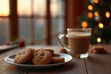 cup of coffee and cookies