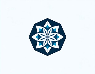 Geometric floral design centered on a white background