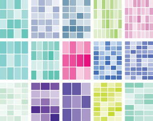 Vibrant abstract pixelated grid pattern collection for modern design projects