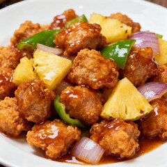 Sweet and Sour Chicken with Pineapple and Bell Peppers