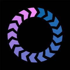 Colorful circle loader icon. Symbol of reload, refresh, loading, recycle and repeat. Interconnecting round arrow vector icon