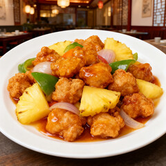 Sweet and Sour Chicken with Pineapple and Bell Peppers