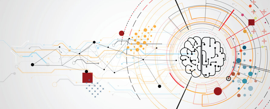 Abstract brain and artificial intelligence background