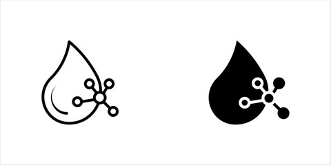 Eco cosmetics icon. Hyaluronic acid stamp, badge or sticker. Organic skin care component. Vector