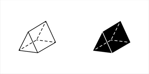 Triangular prism vector. Geometric Shapes for Preschool or Primary School Children. Can be used for web, logo, mobile app, UI, UX. Perfect and clean. Triangular prism isolated white background