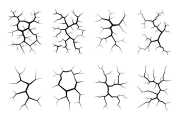 Cracked Concrete Wall Texture – Broken Ground Surface with Dry Soil Fissures, Earthquake Damage Effect, Rough Distressed Background