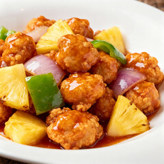 Sweet and Sour Chicken with Pineapple and Bell Peppers