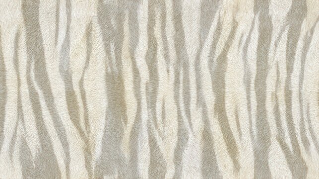 White tiger fur texture creating an abstract animal print pattern, clean close up showing soft short hair with light stripes, perfect as a graphic background or fashion material