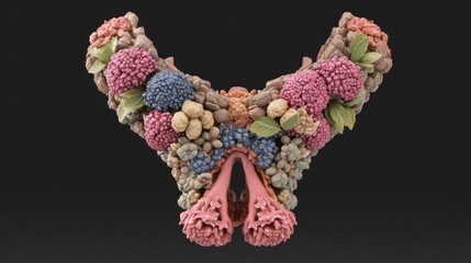 Artistic floral arrangement on transparent background studio shot colorful composition