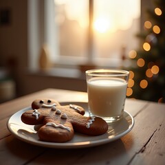 Milk and fresh gingerbread