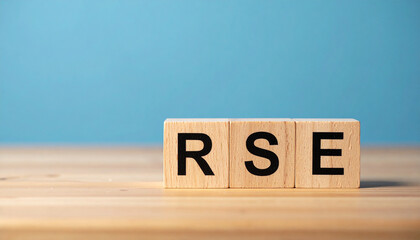 Wood cubes with abbreviation text RSE. Responsible Sex Education. Reliability and Safety Engineering