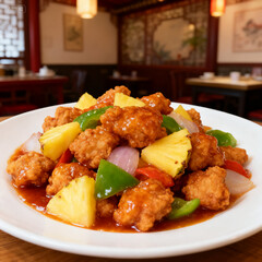 Sweet and Sour Chicken with Pineapple and Bell Peppers