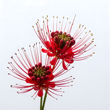 photo of calliandra flower with white background