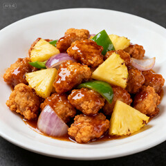 Sweet and Sour Chicken with Pineapple and Bell Peppers