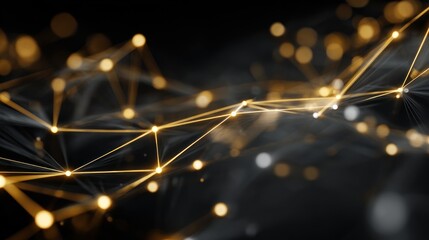 Abstract network lines and dots formation on transparent background