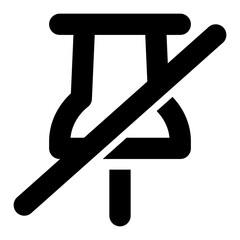 thumbtack slash line icon