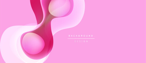 Abstract pink design features flowing shapes, gradients. Soft curves create dynamic visual effect. Background suggests modern aesthetic.