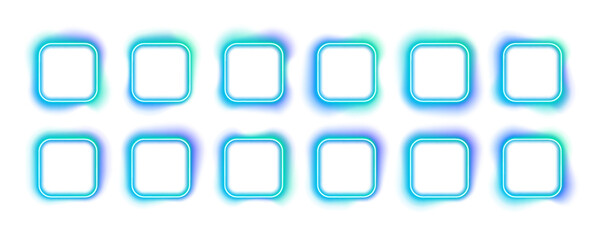 Colorful luminous circle frame isolated on transparent background in PNG format. Ideal for futuristic web graphics or digital posters. Radiant glowing detail.