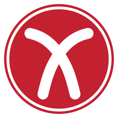 Fototapeta premium Red cancel icon with white X for error interface design