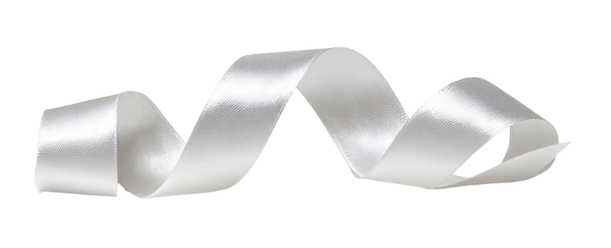 White satin ribbon in a wavy pattern