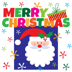 Fototapeta premium cute santa for christmas card, gift bag or box design