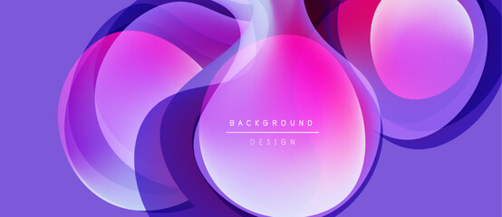 Abstract fluid shapes, vibrant purple hues, dynamic composition. Modern design element for backgrounds, presentations. Smooth gradients create depth.