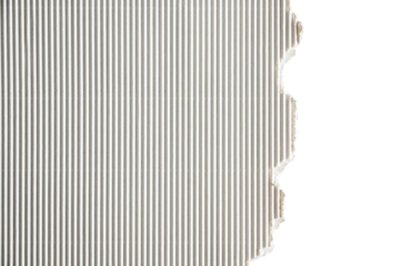 White corrugated paper with torn side