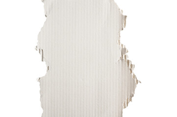 White corrugated paper with torn edges.