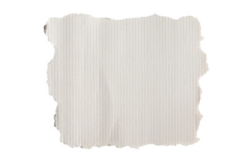 White corrugated paper with torn edges.